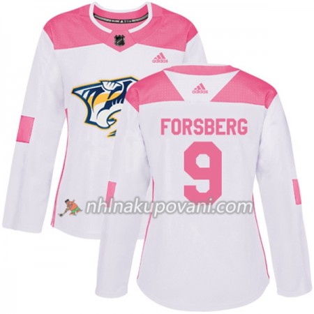 Nashville Predators Dresy Filip Forsberg 9 Bílá 2017-2018 Adidas Růžová Fashion Authentic - Dámské Nashville Predators Dresy Filip Forsberg 9 Bílá 2017-2018 Adidas Růžová Fashion Authentic - Dámské